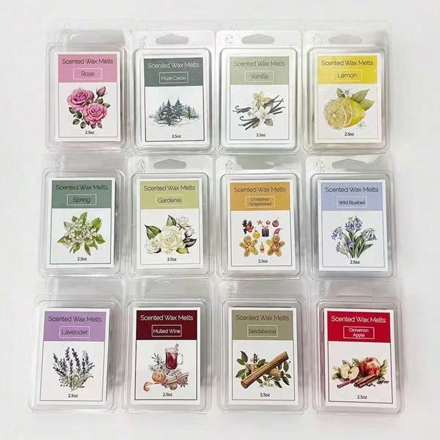 Home Fragrance Vanilla Scented Candle - مجموعة شمع معطر، 8 روائح متنوعة