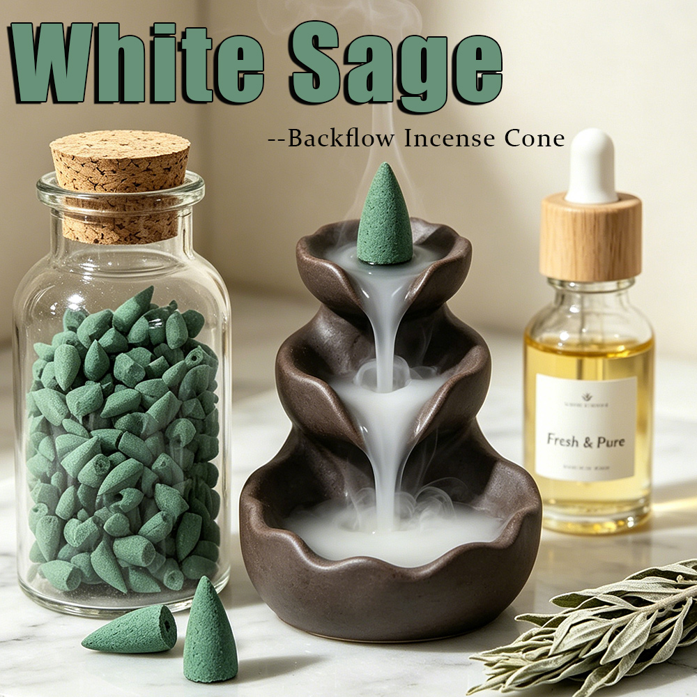 Home Fragrance Luxury - أقماع بخور برائحة المريمية البيضاء، عطر