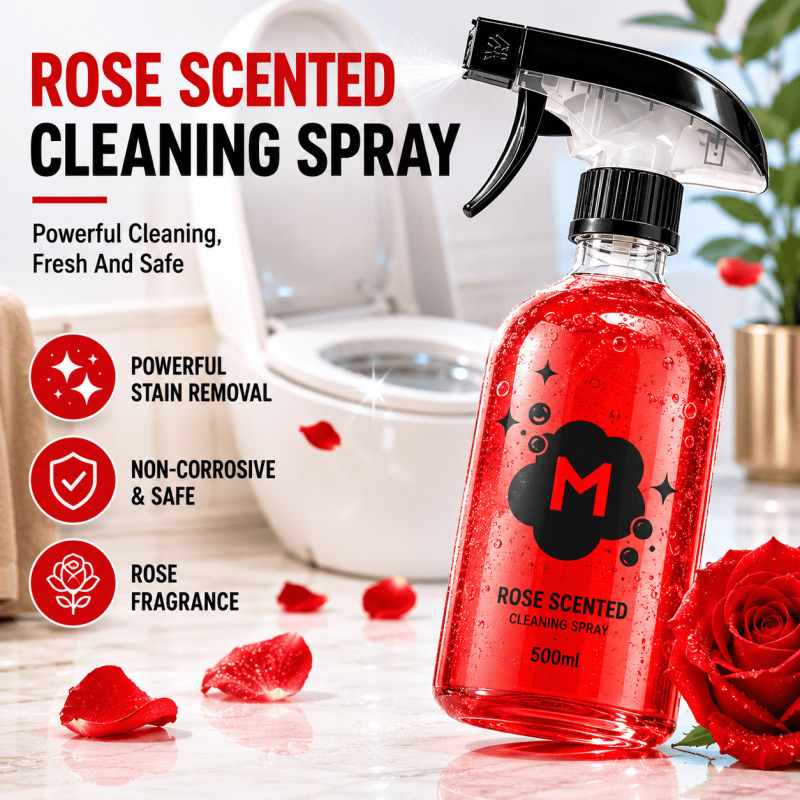 Home Fragrance Rose - منظف مراحيض برائحة الورد، مزيل البقع،