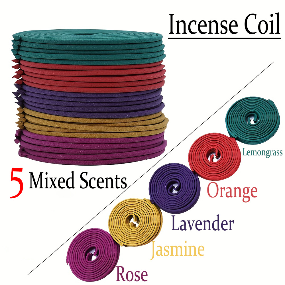Home Fragrance Rose - مجموعة بخور حلزونية كلاسيكية عالية الجودة،