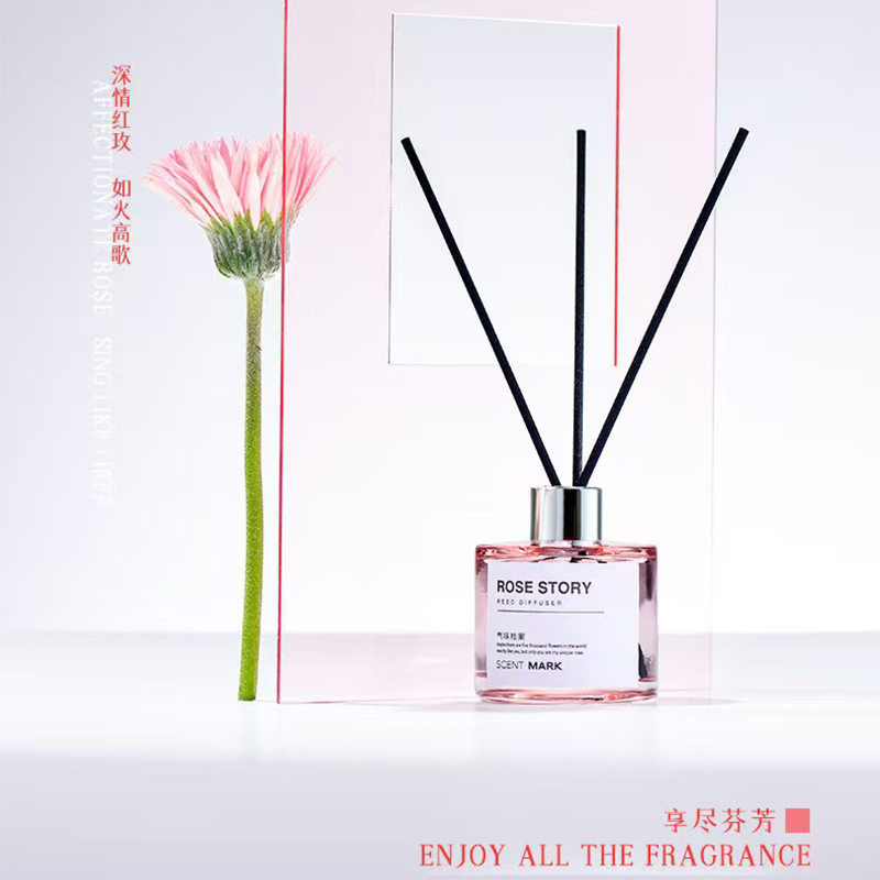 Home Fragrance Rose - موزع القب مع زيت عطري ،