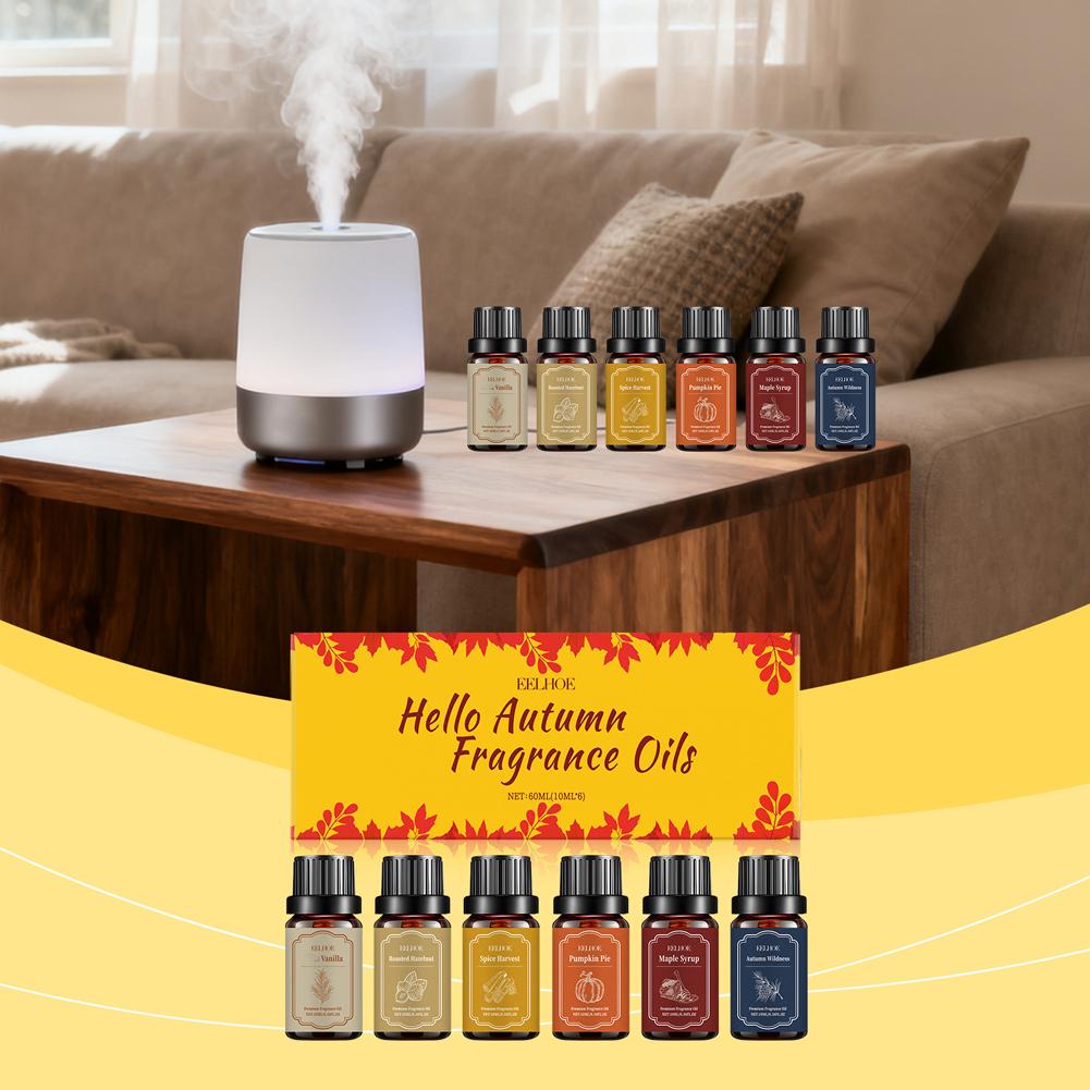 6 × 10 مل زيوت عطر موزع الخريف - مراجعة Home Fragrance Vanilla Scented Candle وسعره