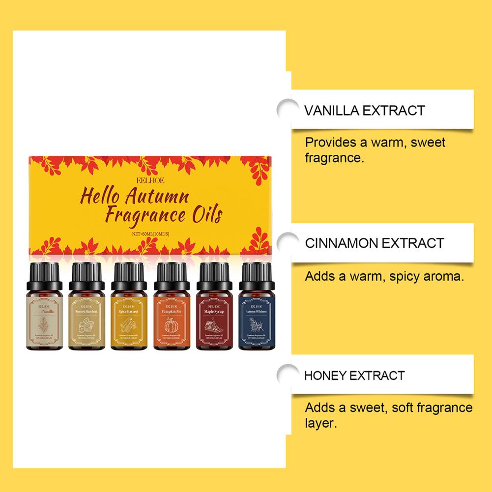 6 × 10 مل زيوت عطر موزع الخريف - مراجعة Home Fragrance Vanilla Scented Candle وسعره