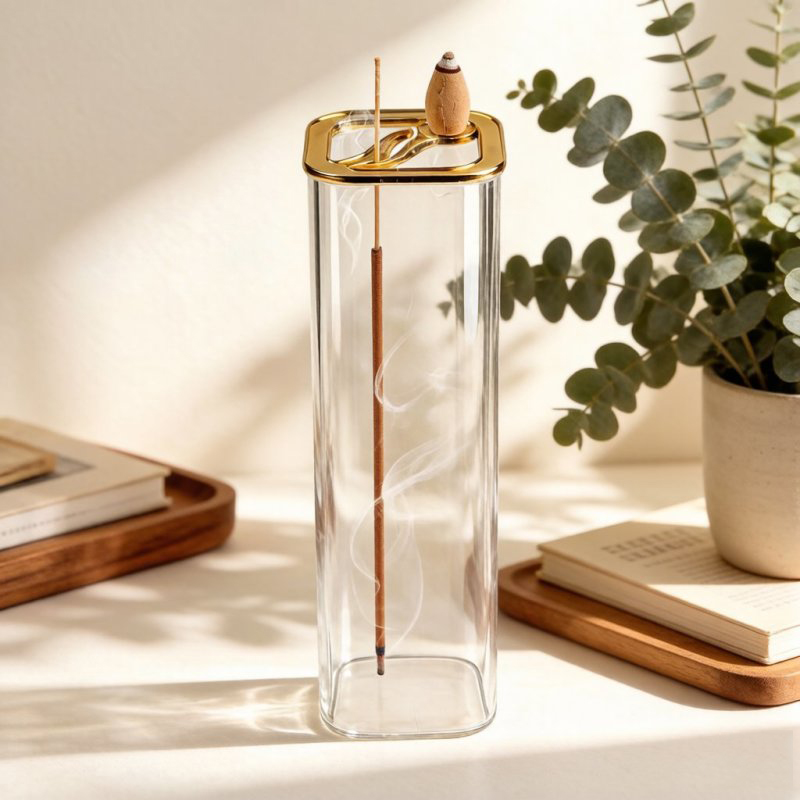 مبخرة معدنية زجاجية مزدوجة للع - مراجعة Home Fragrance Incense Sticks وسعره