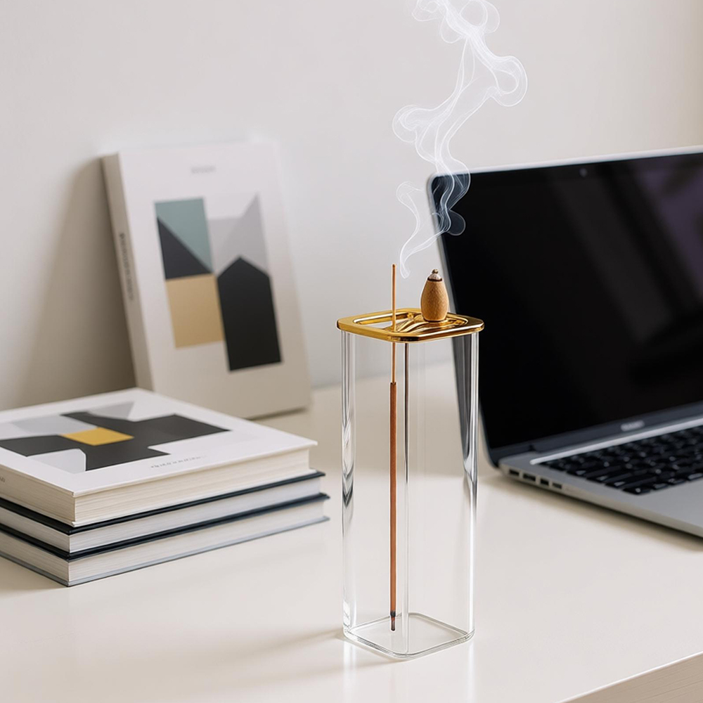 مبخرة معدنية زجاجية مزدوجة للع - مراجعة Home Fragrance Incense Sticks وسعره